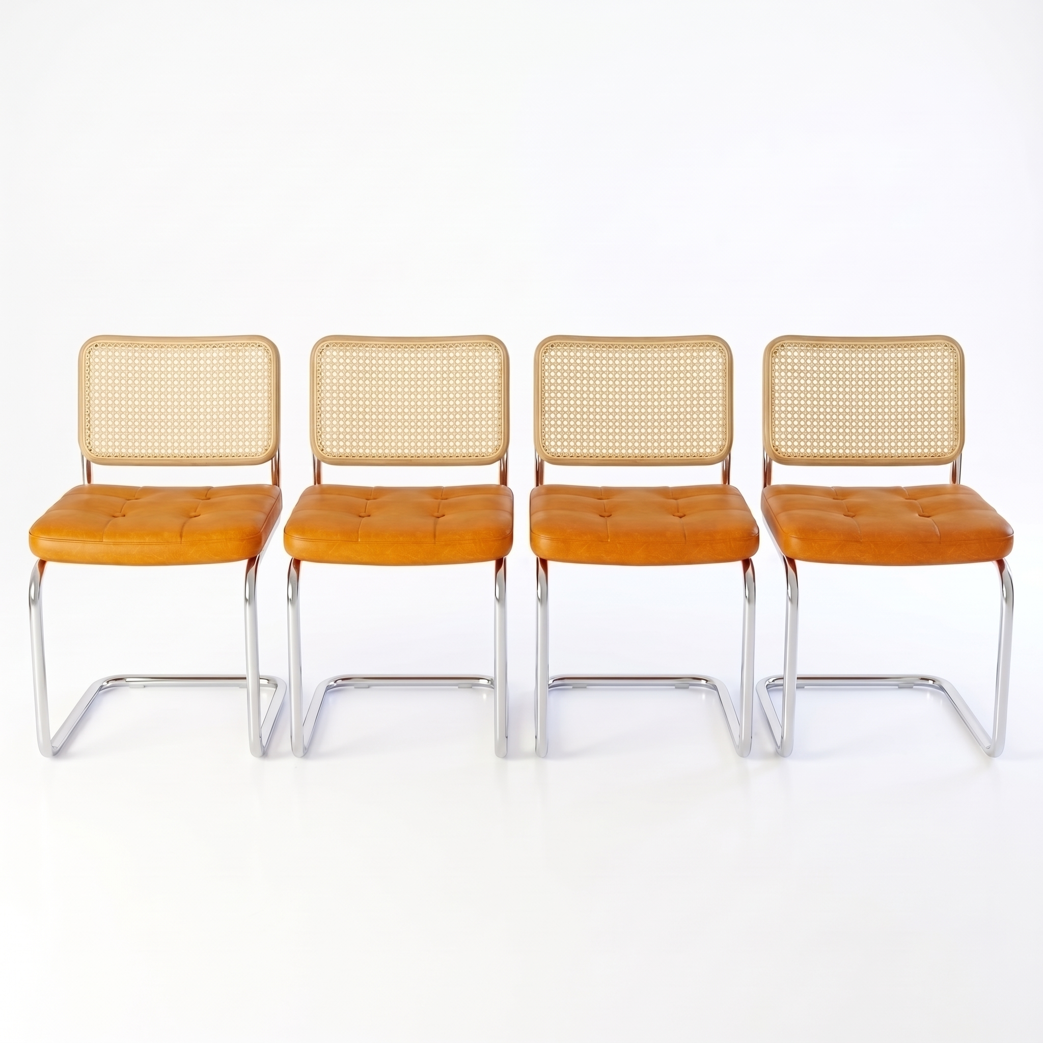 Rattan & Chrome — The Cantilever Dining Chair