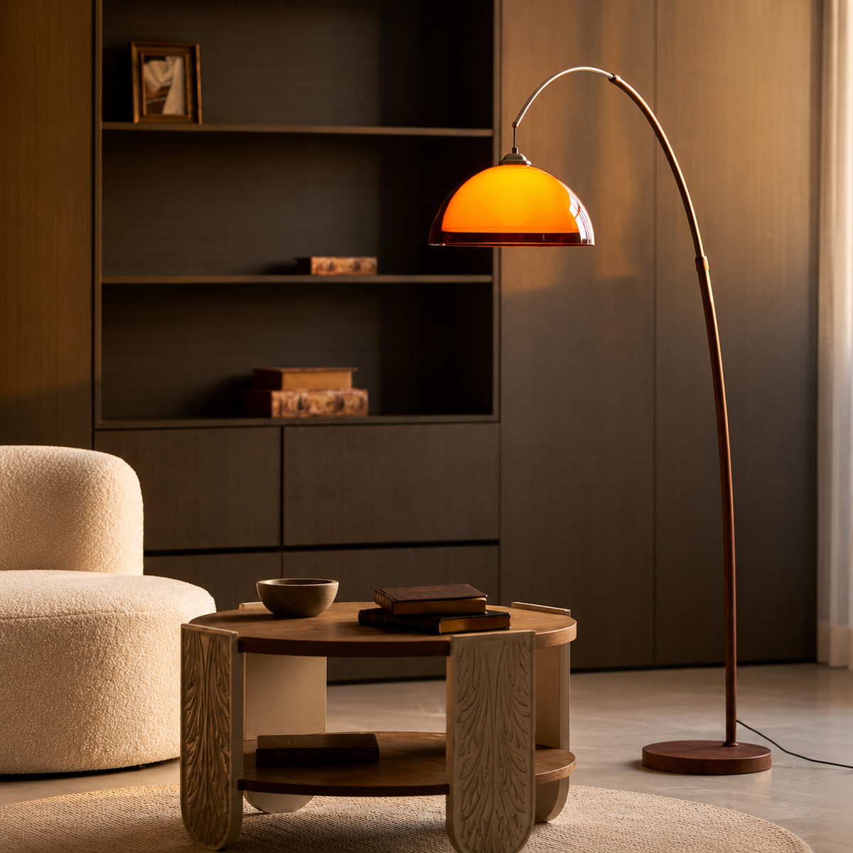 Bauhaus Curved Amber Dome Lamp