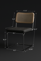 The Omi Rattan Chair — Modern Chrome Frame Set of 4