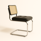 The Omi Rattan Chair — Modern Chrome Frame Set of 4