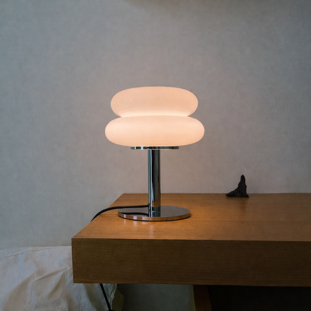 Macaron Glass Table Lamp Trichromatic Dimming Living Room Atmosphere Lamps Eye Protection Night Light Girl Bedroom Bedside Decor