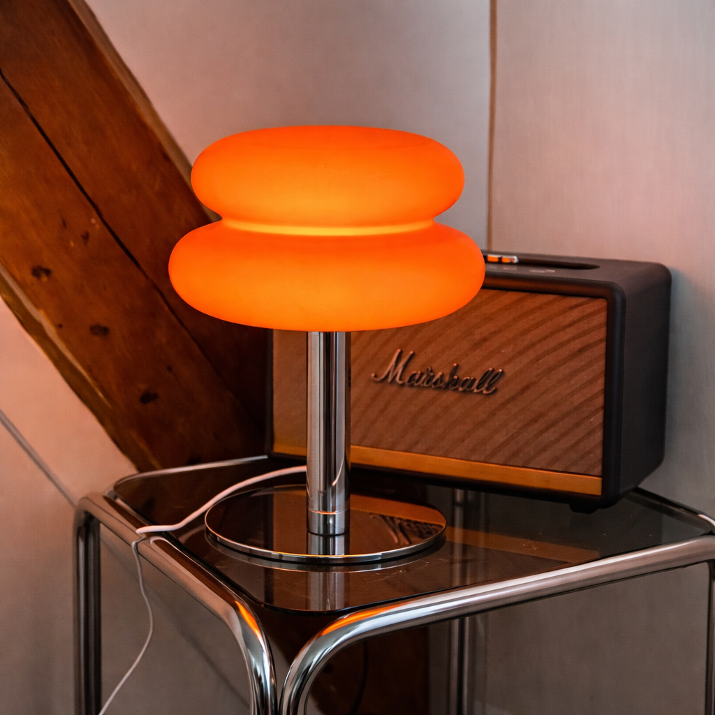 Macaron Glass Table Lamp Trichromatic Dimming Living Room Atmosphere Lamps Eye Protection Night Light Girl Bedroom Bedside Decor