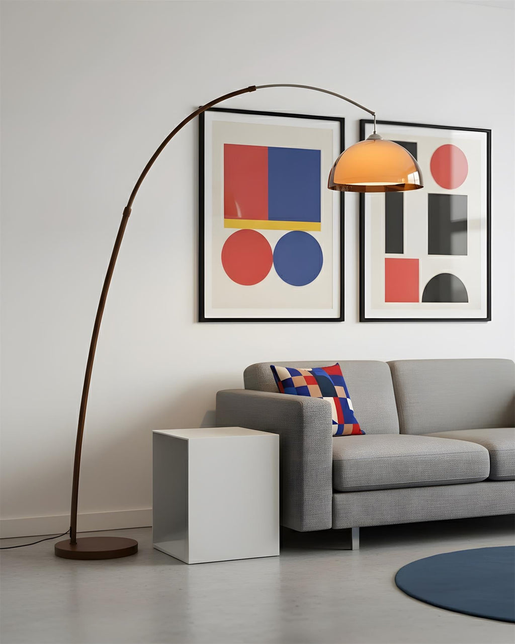 Bauhaus Curved Amber Dome Lamp