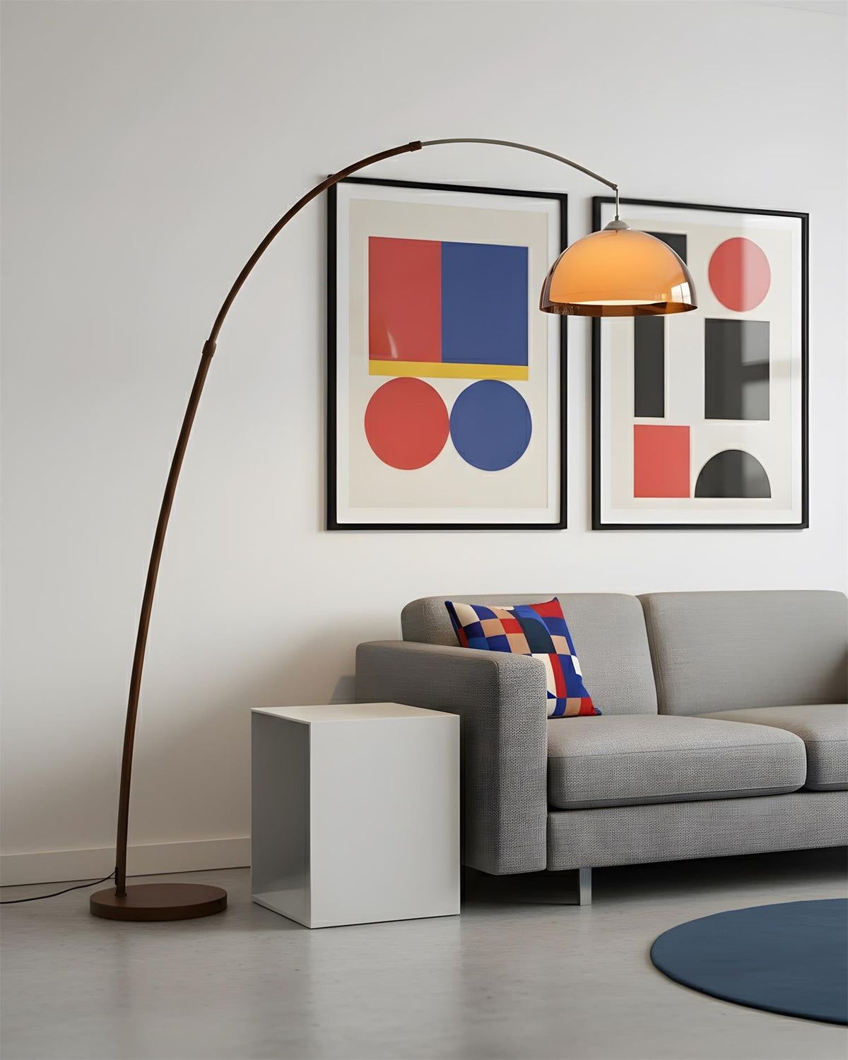 Bauhaus Curved Amber Dome Lamp