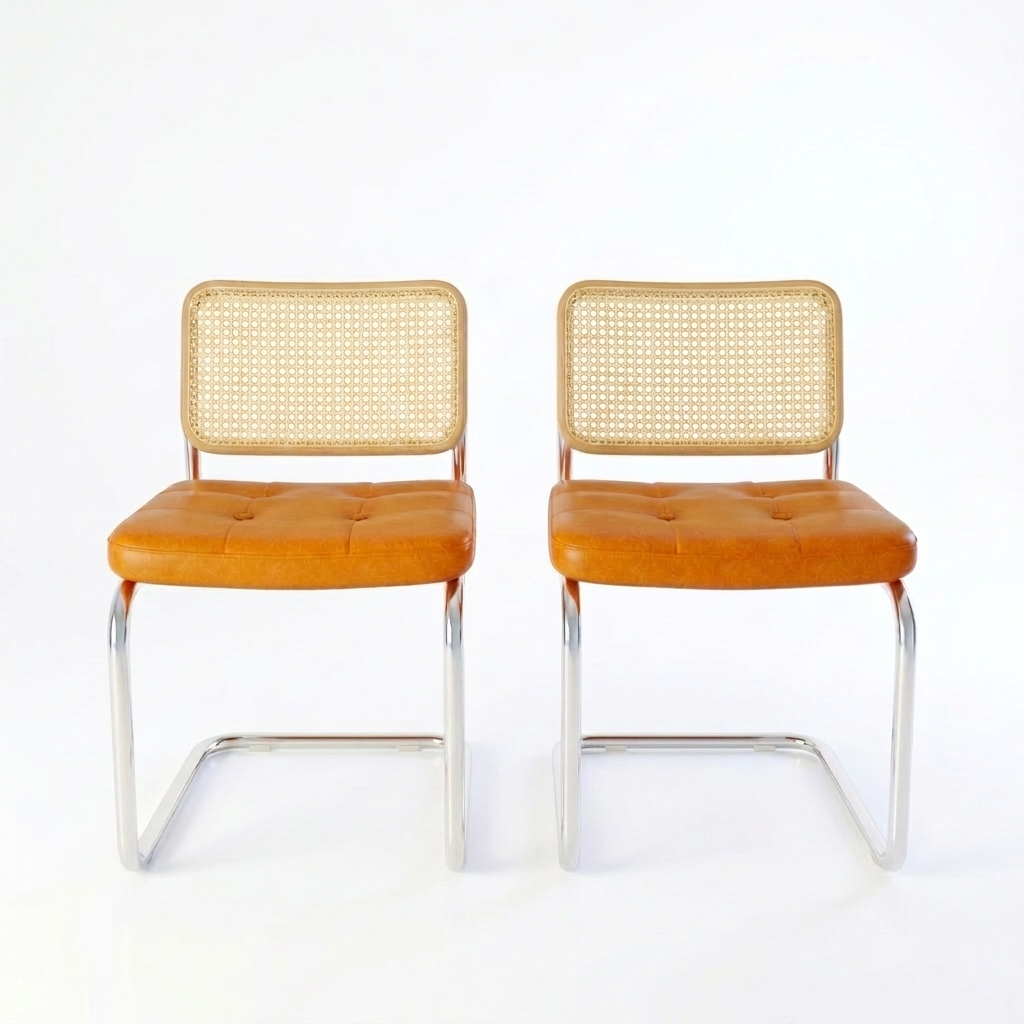 Rattan & Chrome — The Cantilever Dining Chair