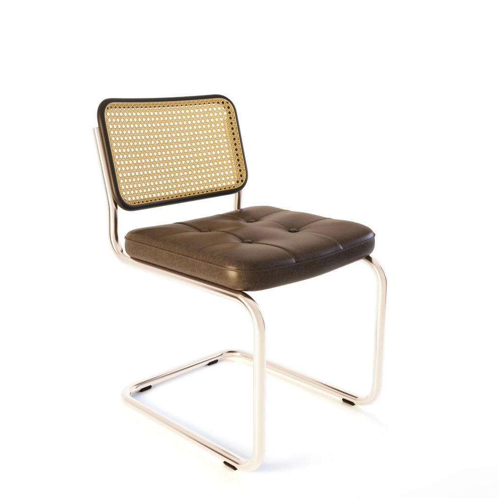 Rattan & Chrome — The Cantilever Dining Chair