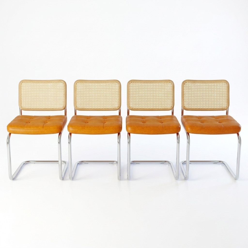 Rattan & Chrome — The Cantilever Dining Chair