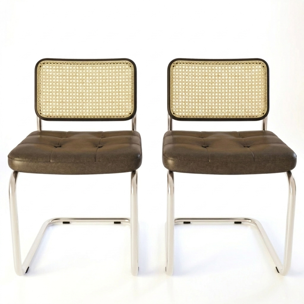 Rattan & Chrome — The Cantilever Dining Chair