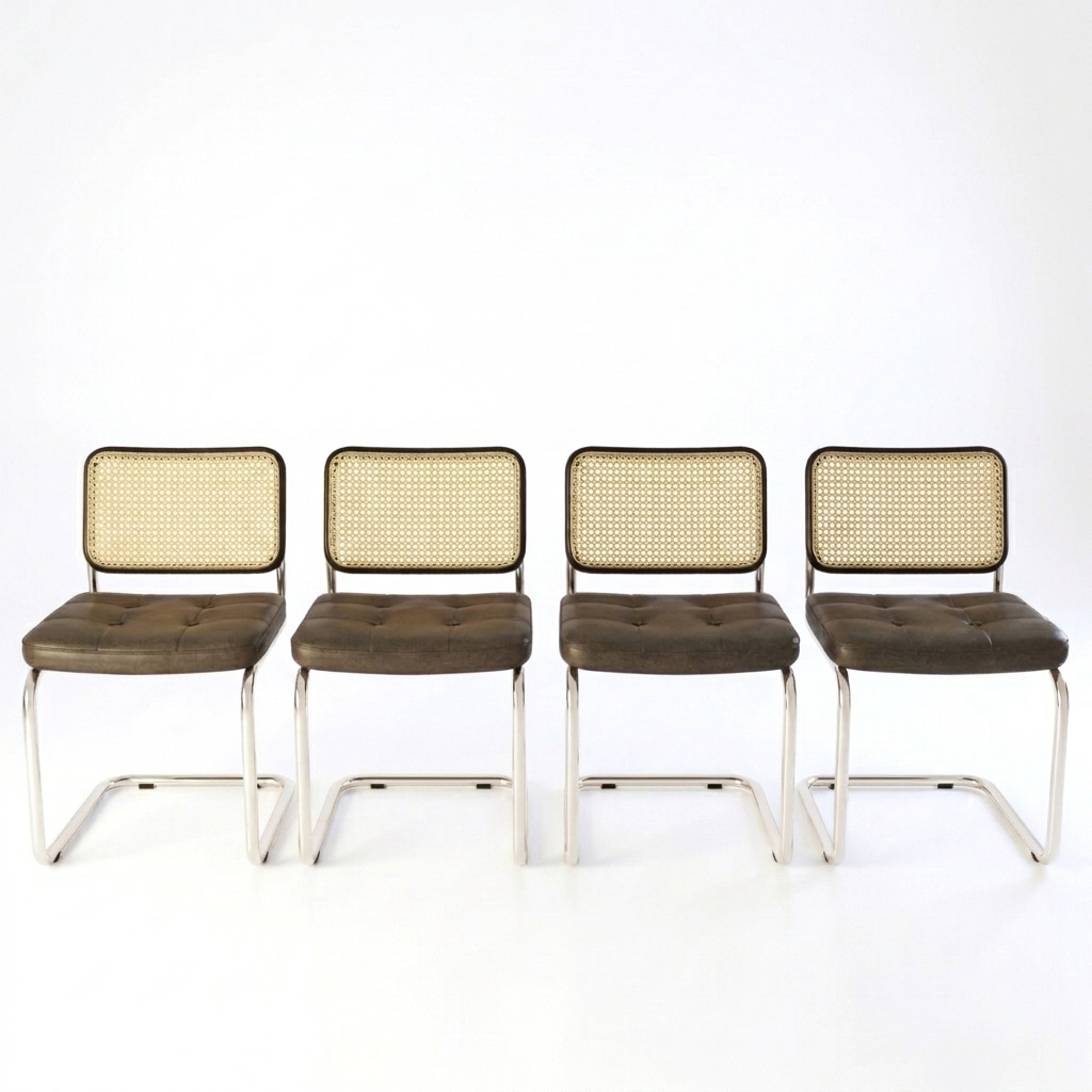 Rattan & Chrome — The Cantilever Dining Chair