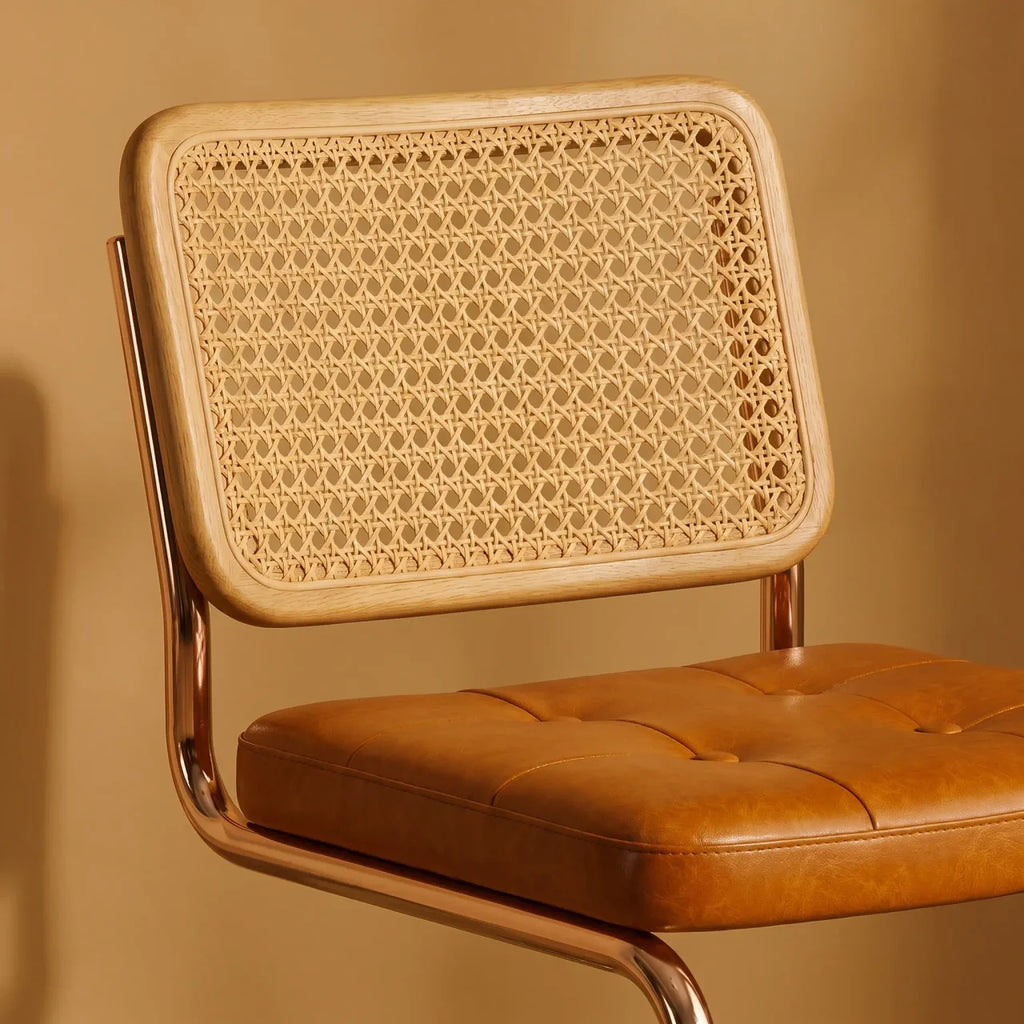 Rattan & Chrome — The Cantilever Dining Chair