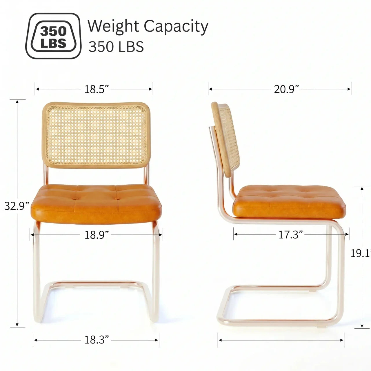 Rattan & Chrome — The Cantilever Dining Chair