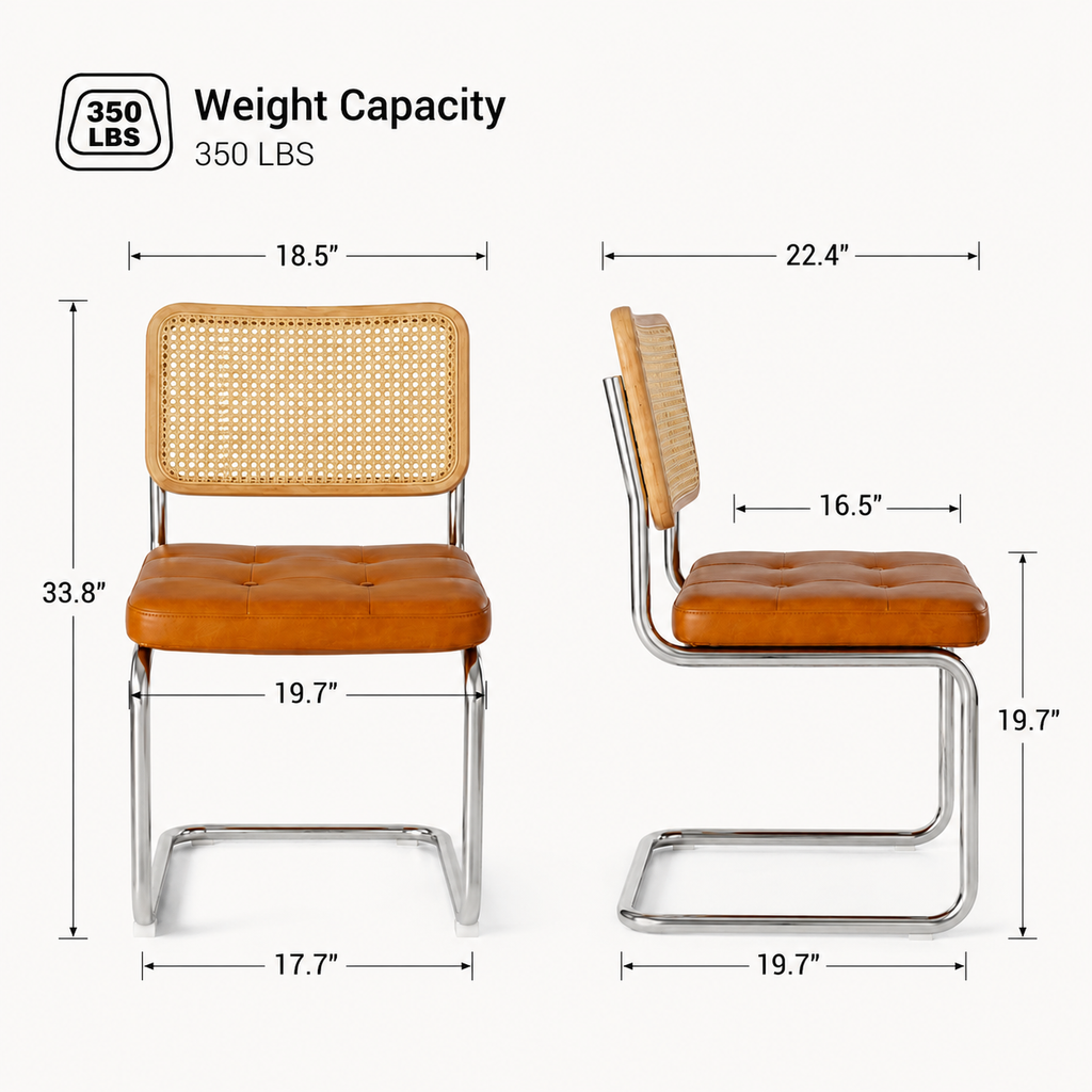 Rattan & Chrome — The Cantilever Dining Chair