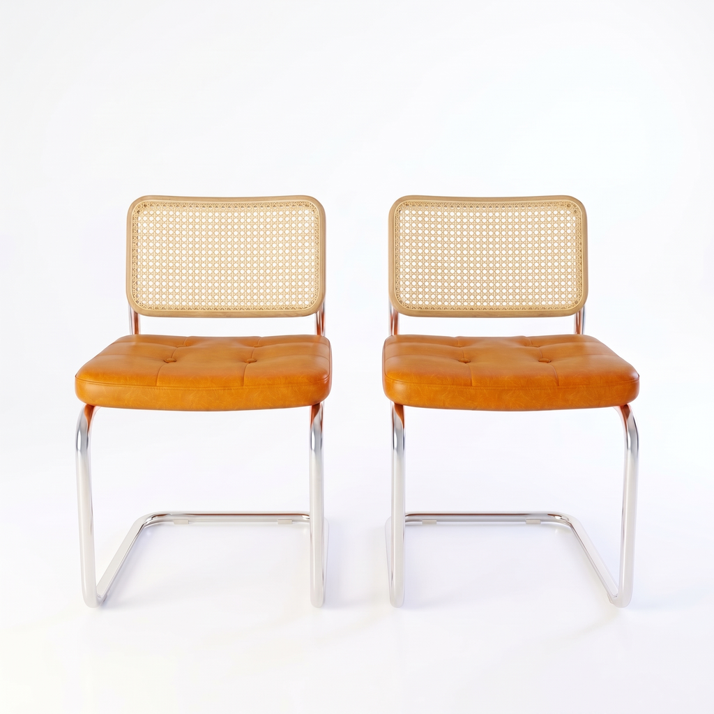 Rattan & Chrome — The Cantilever Dining Chair