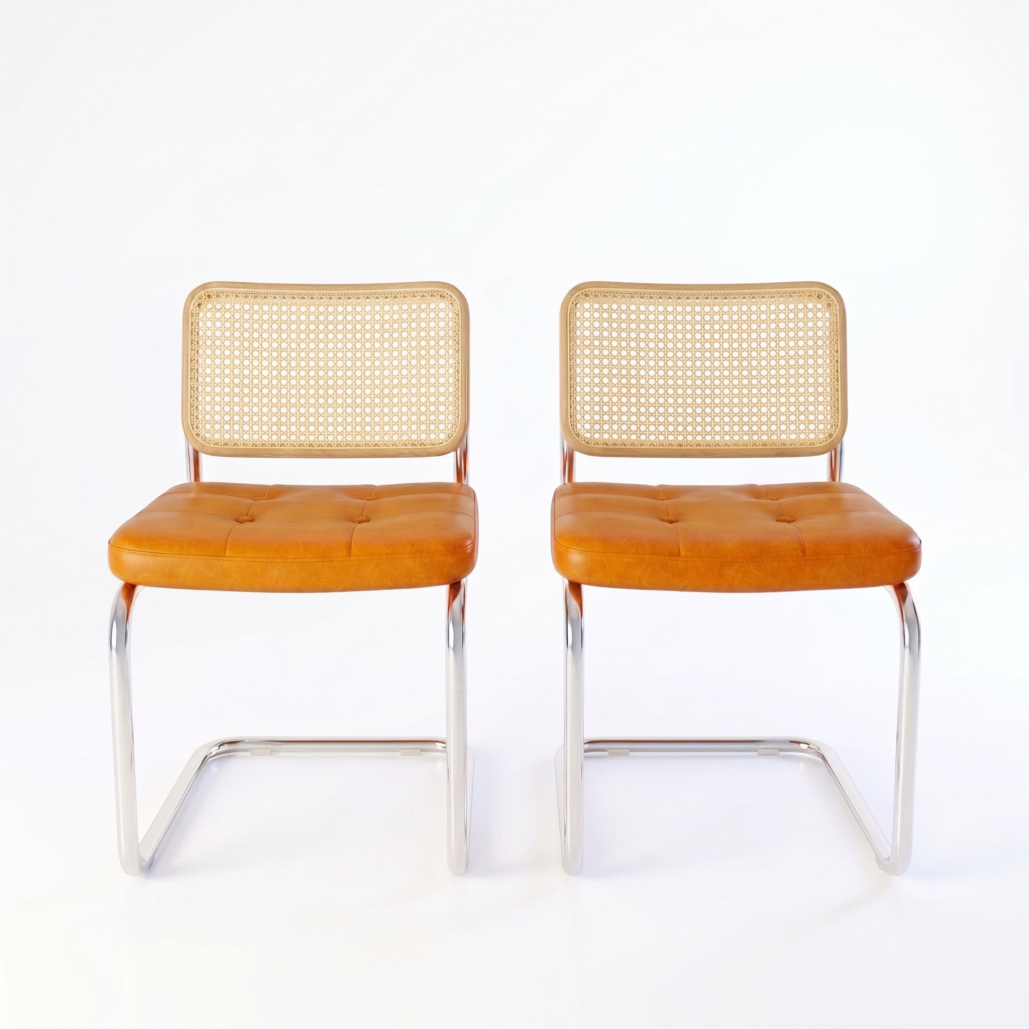 Rattan & Chrome — The Cantilever Dining Chair