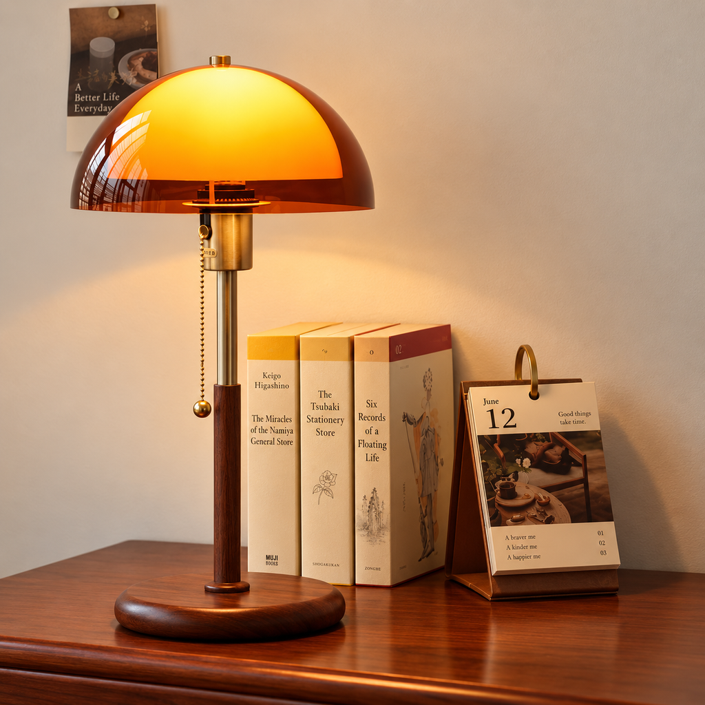 Bauhaus Amber Dome Lamp