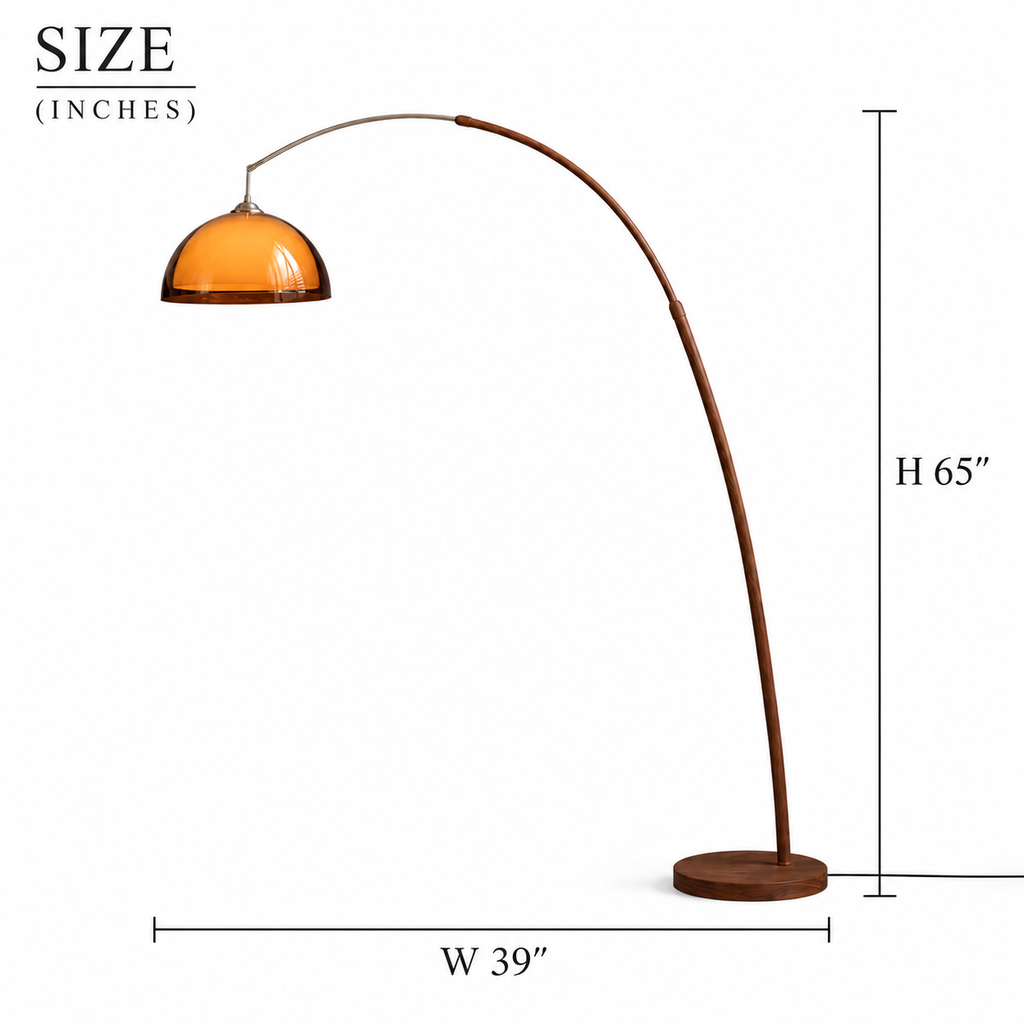 Bauhaus Curved Amber Dome Lamp