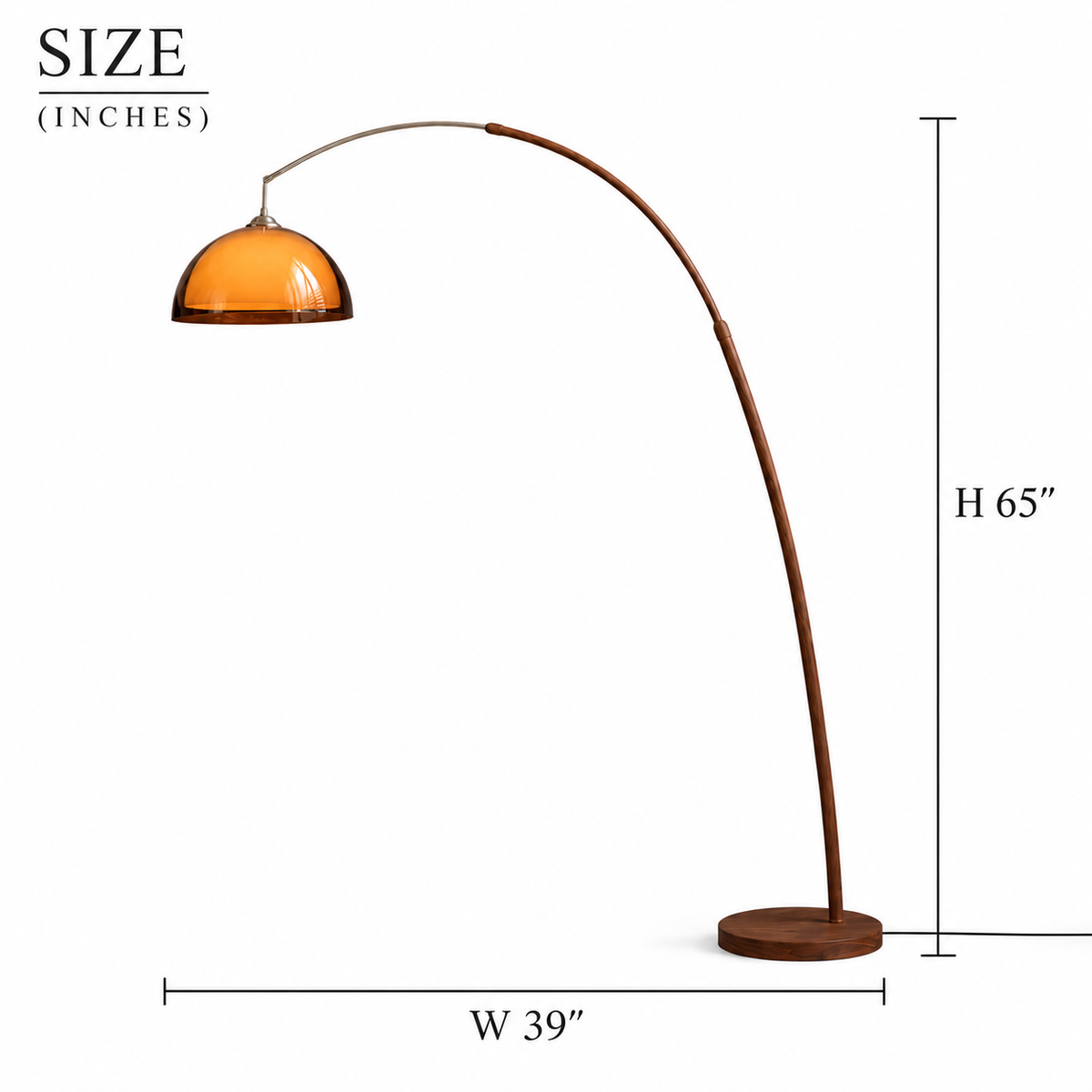 Bauhaus Curved Amber Dome Lamp
