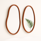 Irregular Wall Mirror Decorative Large Accent Mirror Vanity with Solid Wooden Frame for Livingroom Diningroom Bedroom Hallway