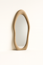 Full Length Mirror, 63" X 24" Wall Mirror, Flannel Wrapped Wood Frame - Wavy Full Body Mirror for Bedroom, Living Room & Cloakro