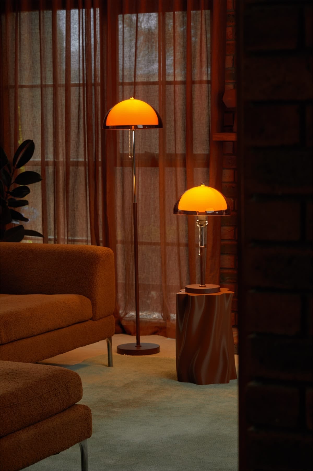 Bauhaus Amber Dome Lamp