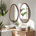 Irregular Wall Mirror Decorative Large Accent Mirror Vanity with Solid Wooden Frame for Livingroom Diningroom Bedroom Hallway