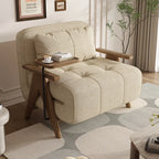 Solid Wood Sofa Bed Living Room Foldable Dual-Purpose Single Sofa Japanese Multi-Function